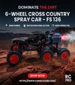RC Pro 6-Wheel Cross Country Spray Car – 6WD Off-Road Remote-Control Monster Truck with Water Spray Function for Kids (Ages 3+) - FS-136